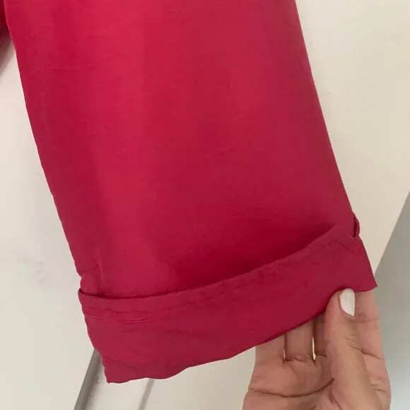 Vintage CLIO Silk Blouse Plum Berry Color Size 12 Elegant Work Shirt - Picture 9 of 15